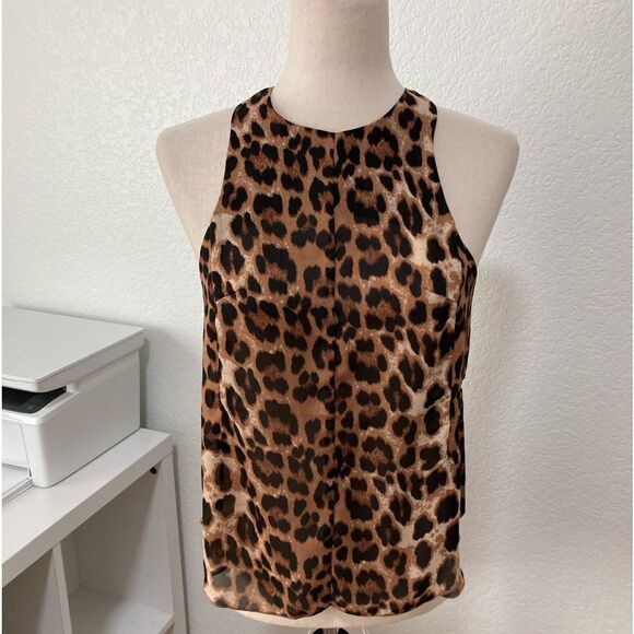 Eleven 22 leopard print high neck blouse-Small - Picture 1 of 7